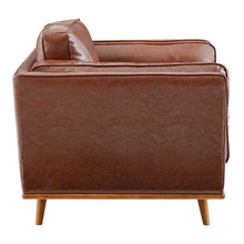 Brown Brooklyn Faux Leather Armchair